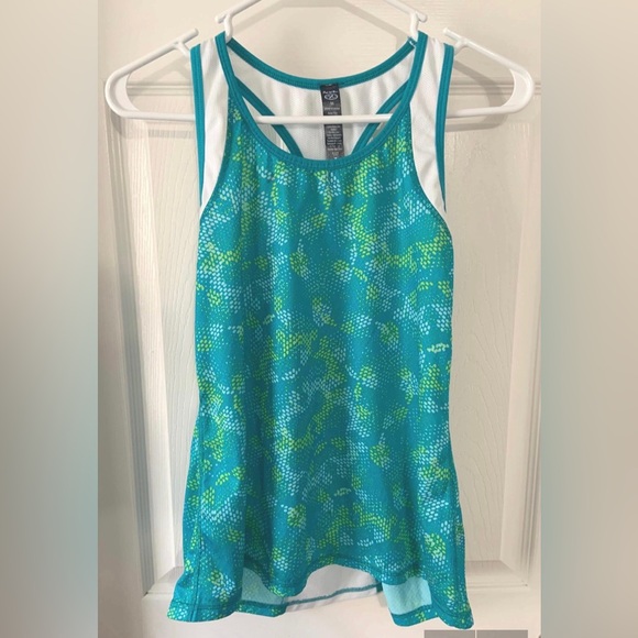 NYL Women's Teal and Green Athletic Tank Top, Medium - Picture 6 of 7